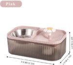 Marchul Cat Water Fountain and Stainless Steel Food Bowl, 100oz/3L Super Quiet Automatic Pet Water Dispenser with Smart Pump and 3 Replacement Filters for Cats and Small Dogs, Pink - Image 9
