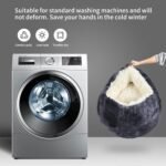 Cat Bed Round Fluffy Hooded Cat Bed Cave, Anti-Anxiety Cave Bed with Hooded Blanket, Cozy Cuddler Luxury Puppy Pet Bed, Anti-Slip Bottom and Machine Washable (Charcoal Grey, Medium) - Image 3