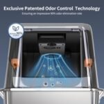 Odor Control XXL Stainless Steel Litter Box, Automatic Smell Self Cleaning, No Smell Enclosure Cats Litter Tray with Lid, High Sided Litter Box for Large Cats (62x41x44 cm) - Image 3