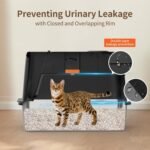 Odor Control XXL Stainless Steel Litter Box, Automatic Smell Self Cleaning, No Smell Enclosure Cats Litter Tray with Lid, High Sided Litter Box for Large Cats (62x41x44 cm) - Image 5