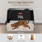 Odor Control XXL Stainless Steel Litter Box, Automatic Smell Self Cleaning, No Smell Enclosure Cats Litter Tray with Lid, High Sided Litter Box for Large Cats (62x41x44 cm) - Image 7