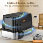 Odor Control XXL Stainless Steel Litter Box, Automatic Smell Self Cleaning, No Smell Enclosure Cats Litter Tray with Lid, High Sided Litter Box for Large Cats (62x41x44 cm) - Image 8