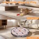 Interactive Cat Toys for Indoor Cats-Hide and Seek Game with 5-Holes Mat,Mouse-Squeak Interactive Cat Toy Ball,Pounce Pal Cat Toy Interactive,Motion-Activated - Image 3
