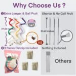 Cat Toys for Indoor Cats, Kitten Toys for Indoor Kittens, Catnip Rope Chew Toys for Teeth Cleaning, Interactive Cat String Toy, Kitty Kicker Toy, 3 Pack (Plus 3 Pouches of Catnip) - Image 3
