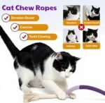 Cat Toys for Indoor Cats, Kitten Toys for Indoor Kittens, Catnip Rope Chew Toys for Teeth Cleaning, Interactive Cat String Toy, Kitty Kicker Toy, 3 Pack (Plus 3 Pouches of Catnip) - Image 4
