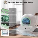 Self Cleaning Litter Box, 2026 Upgraded Automatic Cat Litter Box, Multiple Cleaning Tools & Mat, 68L+9L Large Capacity Box Robot, Suitable for Multiple Cats, APP Control - Green - Image 3