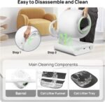 Self Cleaning Litter Box, 2026 Upgraded Automatic Cat Litter Box, Multiple Cleaning Tools & Mat, 68L+9L Large Capacity Box Robot, Suitable for Multiple Cats, APP Control - Green - Image 6