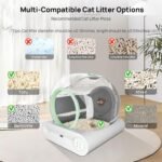 Self Cleaning Litter Box, 2026 Upgraded Automatic Cat Litter Box, Multiple Cleaning Tools & Mat, 68L+9L Large Capacity Box Robot, Suitable for Multiple Cats, APP Control - Green - Image 7