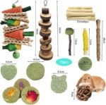 Rabbit Chew Toys, Natural Bunny Chew Toys, Hamster Chew Toys Set, Small Pets Teeth Care Molar Exercise Bunny Toys for Rabbits, Guinea Pig, Hamster and Other Small Animals (19PCS) - Image 6