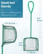 Pawfly 4/6/8 Inch Aquarium Fish Net with Braided Metal Handle Large Square Net with Soft Fine Mesh Sludge Food Residue Wastes Skimming Cleaning Net for Fish Tanks Small Koi Ponds and Pools - Image 4