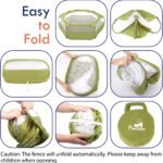 Pawaboo Small Animals Playpen, Waterproof Small Pet Cage Tent with Zippered Cover, Portable Outdoor Yard Fence with 3 Metal Rod for Chick/Kitten/Puppy/Guinea Pig/Rabbits/Hamster/Chinchillas,Green - Image 3