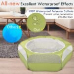 Pawaboo Small Animals Playpen, Waterproof Small Pet Cage Tent with Zippered Cover, Portable Outdoor Yard Fence with 3 Metal Rod for Chick/Kitten/Puppy/Guinea Pig/Rabbits/Hamster/Chinchillas,Green - Image 5