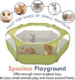 Pawaboo Small Animals Playpen, Waterproof Small Pet Cage Tent with Zippered Cover, Portable Outdoor Yard Fence with 3 Metal Rod for Chick/Kitten/Puppy/Guinea Pig/Rabbits/Hamster/Chinchillas,Green - Image 8