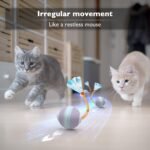 YVE LIFE Interactive Cat Toys Ball for Indoor Cats,[Newly Upgraded] Agile Moving Cat Ball with Elastic Mesh Tail,Automatic Kitten Toys for Bored Indoor Adult Cats,Motion Activated - Image 3
