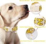 Maca Bates Summer Cute Dog Collar with Yellow Duck Print for Small Boy Gril Dogs,Spring and Summer Styles Durable,Soft,Thick,Adjustable Puppy Basic Collars for Male Female Pet with Safety Buckle - Image 6