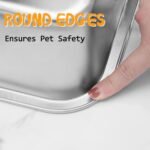 2 Pack Stainless Steel Cat Litter Box, 40×30×10cm Low Entry Metal Litter Pan, Small Litter Box for Little Cats and Kittens, Easy Cleaning, Odor Free - Image 4