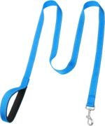 FunTags 6FT Reflective Dog Leash with Soft Padded Handle for Training,Walking Lead for Large & Medium Dog,1 Inch Wide,SkyBlue - Image 3