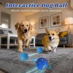 Interactive Dog Toy Ball,Bouncing Ball with Light,Automatic Moving, Bouncing and Rotating Ball for Dog Enrichment & Stimulation, 3 Modes, E-TPU Material Dog Toys for Large and Medium Dogs (Blue) - Image 3