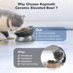 Raised Cat Bowl, Ceramic Tilted Cat Food Bowls, Stress Free, Anti Vomiting, Prevent Black Chin, Whisker Friendly, Dishwasher Safe, Elevated Pet Bowl for Dry and Wet Food, Grey - Image 6