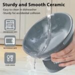 Raised Cat Bowl, Ceramic Tilted Cat Food Bowls, Stress Free, Anti Vomiting, Prevent Black Chin, Whisker Friendly, Dishwasher Safe, Elevated Pet Bowl for Dry and Wet Food, Grey - Image 7