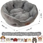 Asvin Small Dog Bed for Small Dogs, Cat Beds for Indoor Cats, Pet Bed for Puppy and Kitty, Extra Soft & Machine Washable with Anti-Slip & Water-Resistant Oxford Bottom, Grey, 20 inches - Image 4