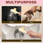 2PCS Pet Hair Removal Comb, Self-Cleaning Cat Brush with Release Button, Stainless Steel Teeth for Cats & Dogs, Flea Comb, Ergonomic Handle, Ideal for Shedding, Mats & Loose Fur - Image 3