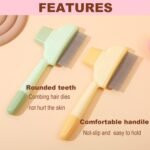 2PCS Pet Hair Removal Comb, Self-Cleaning Cat Brush with Release Button, Stainless Steel Teeth for Cats & Dogs, Flea Comb, Ergonomic Handle, Ideal for Shedding, Mats & Loose Fur - Image 6