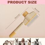 2PCS Pet Hair Removal Comb, Self-Cleaning Cat Brush with Release Button, Stainless Steel Teeth for Cats & Dogs, Flea Comb, Ergonomic Handle, Ideal for Shedding, Mats & Loose Fur - Image 7