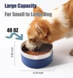 Dog Bowl, Dog Food Water Bowl with Non-Slip Rubber Base, Stainless Steel Dog Bowls, Double Wall Dog Bowl Small Medium Large Dogs, 32 oz, Pack of 2 (Purple) - Image 5