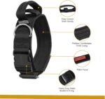OneTigris Tactical Dog Collars with Handle,Military Dog Collar for Large Dog,Adjustable Nylon Collar German Shepherd Collar with Heavy Duty Metal B (L, Black) - Image 6