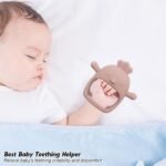 Baby Teething Toys, 2 Pack Teether for Baby, Silicone Mitten Glove Teether for Sucking Needs, Baby Teethers Toys 0-3-6-12 Months, Hand Pacifier Chew Toys for Teething Pain Relief (Blue/Green) - Image 4