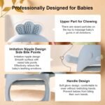 Baby Teething Toys, 2 Pack Teether for Baby, Silicone Mitten Glove Teether for Sucking Needs, Baby Teethers Toys 0-3-6-12 Months, Hand Pacifier Chew Toys for Teething Pain Relief (Blue/Green) - Image 5