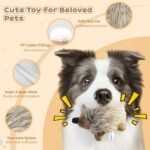 Pawaboo Plush Dog Toy, Non-Toxic Super Soft Faux-Fur Hedgehog Dog Toy Squeak Aninal Toy Stuffed Biting Training Playing Toys for Dog Puppy, Brown - Image 5
