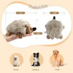 Pawaboo Plush Dog Toy, Non-Toxic Super Soft Faux-Fur Hedgehog Dog Toy Squeak Aninal Toy Stuffed Biting Training Playing Toys for Dog Puppy, Brown - Image 7