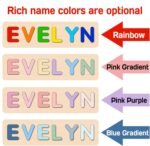 Name Puzzle for Kids Personalized, 1st Birthday Girl and Boy, Custom Baby Gifts with Engraved Text on Back, Montessori Learning Toys for Baby Boy & Girl - Image 7