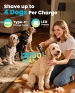 oneisall Dog Clippers, Professional Dog Grooming Clippers Kit for Heavy Coats/Low Noise with Rechargeable Cordless Shaver Trimmer for Dogs Cats, IPX7 Waterproof Pet Grooming at Home (Black) - Image 7