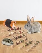6Pcs Bunny Chew Toys, Hamster Rabbit Cage Hanging Entertainment Toy, Natural Apple Wood Timothy Grass Bunnies Treats, Improve Small Animal Teeth Health for Guinea Pig Ferrets Rats Gerbils - Image 6
