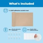 Best Pet Supplies Catify Peel & Stick Cat Scratching Mat – Self-Adhesive, Trimmable Cat Scratch Pad Cover - Carpet, Sofa, Floor & Wall Protector – Replaceable Adhesive Stickers - Beige & 78.7 x 15.8 - Image 4