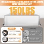 Erinaik Enclosed Stainless Steel Cat Litter Box with Lid, XL Extra Large Litter Box for Big Cats, Metal Kitty Litter Box High Sided Never Absorbs Odors, Anti-Leakage, Easy Cleaning (White) - Image 4