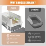 Erinaik Enclosed Stainless Steel Cat Litter Box with Lid, XL Extra Large Litter Box for Big Cats, Metal Kitty Litter Box High Sided Never Absorbs Odors, Anti-Leakage, Easy Cleaning (White) - Image 7