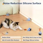 ORSDA Cat Toys, Interactive Cat Toy Ball for Indoor Cats, Automatic Moving Ball Bird Toy for Bored Indoor Kitten, Motion Activated Fast Moving Chirping Stimulating Light, 2 Feather Tails, Blue - Image 8