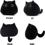 Black Cat Plush Pillow Soft Plushies Toy Cute Cat Stuffed Animal Toys 3D Cat Plushies Pillow for Home Decoration Cats Plush Doll Gift for Boys Girls - Image 4