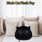 Black Cat Plush Pillow Soft Plushies Toy Cute Cat Stuffed Animal Toys 3D Cat Plushies Pillow for Home Decoration Cats Plush Doll Gift for Boys Girls - Image 6