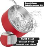 Personalized Dog and Cat Food & Water Bowls - Custom Name, Anti-Slip, Easy-to-Clean Stainless Steel Dishes for Small, Medium & Large Pets (Red) - Image 4