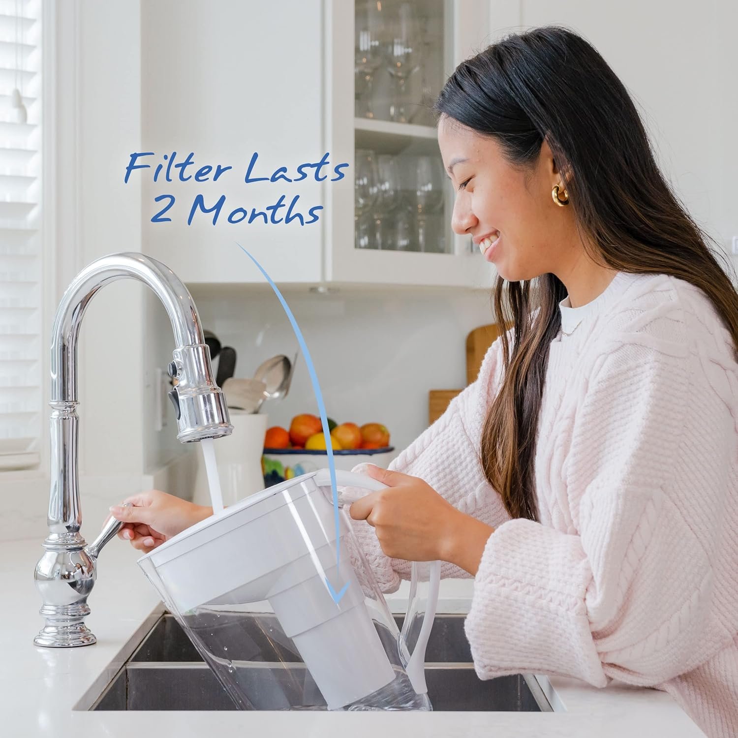 Santevia MINA Alkaline Water Filter Pitcher | Water Filtration System | Chlorine and Lead Filter | Water Purifier Pitcher | Home Water Filtration Pitcher | 9-Cup at Home Water Filter | Made in Canada - Image 6
