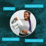 Santevia MINA Alkaline Water Filter Pitcher | Water Filtration System | Chlorine and Lead Filter | Water Purifier Pitcher | Home Water Filtration Pitcher | 9-Cup at Home Water Filter | Made in Canada - Image 10