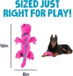 goDog 74023-98997-024 Gators with Chew Guard Technology Durable Plush Squeaker Dog Toy, Large, 1 Count, Pink (774023) - Image 4