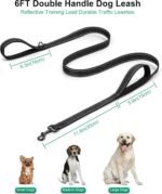 Dog Leash, Heavy Duty Dog Leash, Leashes for Large Breed Dogs 5FT FT, Double Handle Reflective Training Lead, Perfect for Medium to Large Dogs (Black, 72 Inch FT) - Image 4