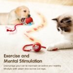 Interactive Rolling Dog Ball - Upgraded Self Rolling Dog Ball Interactive Automatic Cat Toys Self Moving Pet Toys, 360° Smart Automatic Rolling Ball Toy Electric Balls for Dog/Cat (Red+Grey) - Image 4