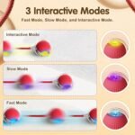 Interactive Rolling Dog Ball - Upgraded Self Rolling Dog Ball Interactive Automatic Cat Toys Self Moving Pet Toys, 360° Smart Automatic Rolling Ball Toy Electric Balls for Dog/Cat (Red+Grey) - Image 5